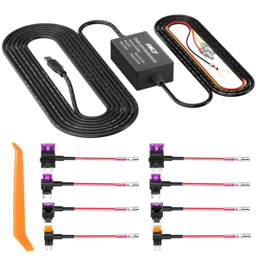 iiwey Dash Cam Hard Wire Kit for IIWEY N5/N6/N5 PRO/N7/C3 PRO/C4 PRO/Q7 Model, 4 Meter Dashboard Camera Car Charger Cable Kit, 12V- 24V to 5V,3A Power Adapter with LP/Mini/ATO/Micro2 Fuse for Dash Cam - Image 1