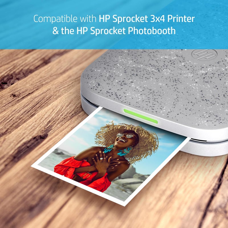 HP ورق صور HP Sprocket مقاس 3.5 × 4.25 Zink بخلفية لاصقة (50 حزمة) متوافق مع كشك الصور HP Sprocket 3x4 وطابعة الصور - Image 5