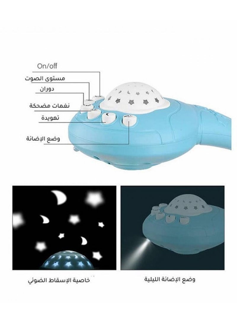 Everything For Kids Bed Ring Rattle Hanging Toy With Cool Lights And Musical Sounds Rotating Projection Baby Crib  - Image 5
