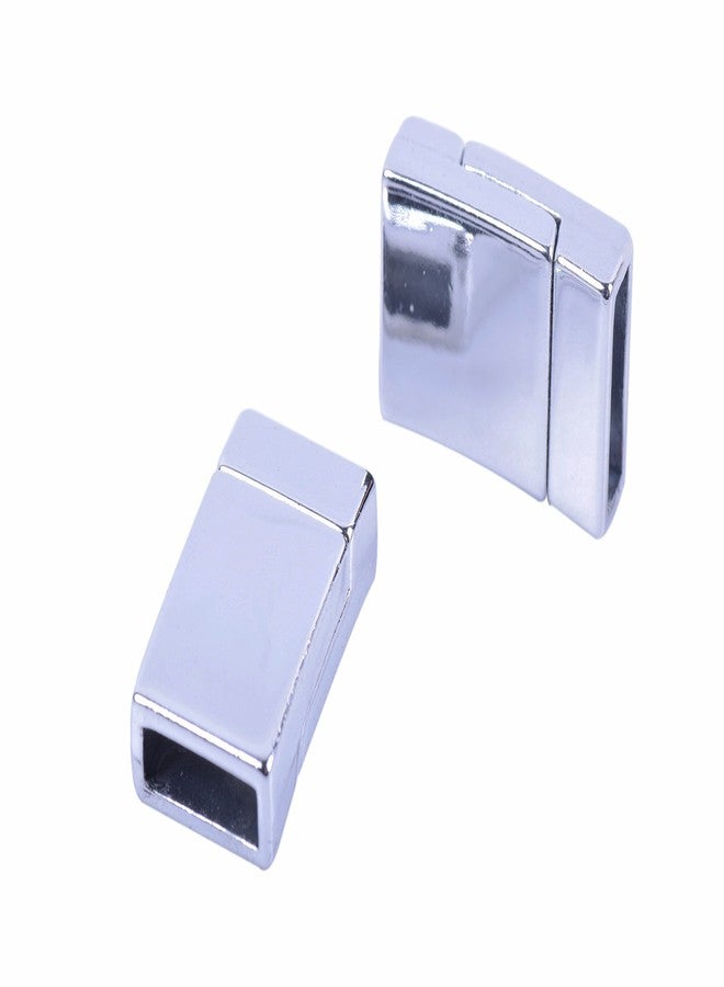 KONMAY 5 Sets 10.0x3.0mm Rhodium Glue-in Style Jewelry Magnetic Clasps - Image 1