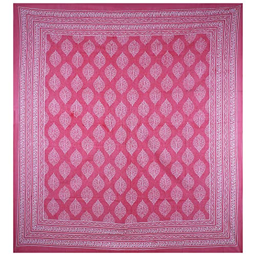 EarlyMart Cotton Comfort 144 TC Rajasthani Jaipuri Traditional Printed Double Bed Bedsheet with 2 Pillow Covers (Double_034, Pink, King Size) - Image 3