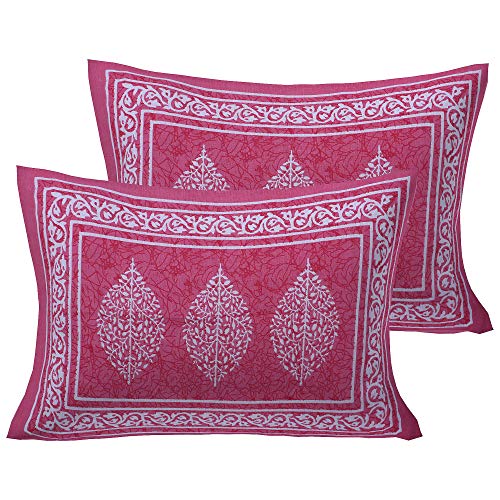EarlyMart Cotton Comfort 144 TC Rajasthani Jaipuri Traditional Printed Double Bed Bedsheet with 2 Pillow Covers (Double_034, Pink, King Size) - Image 2