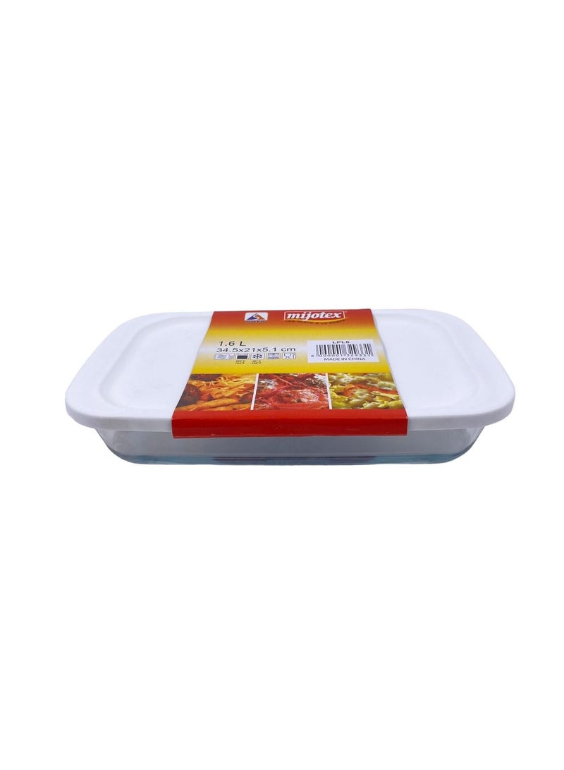 MIJOTEX Rectangular Tray With Cover 1.6 Liter