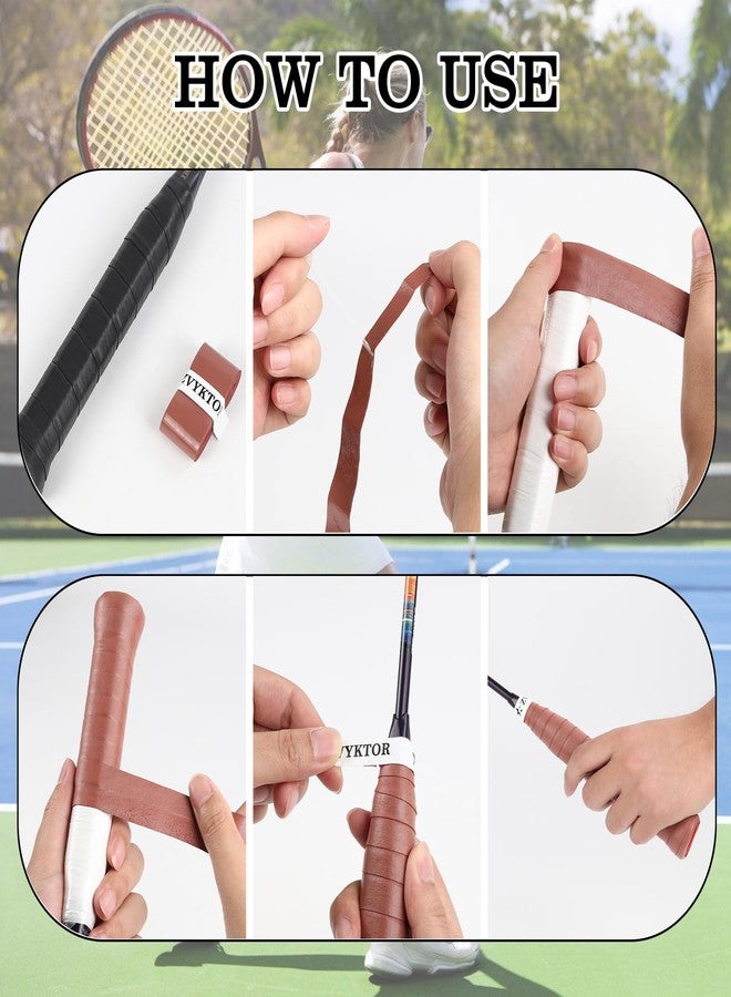 ZVYKTOR Tennis Racket Grip Tape 3 Pack, Ultra-Thin Tennis Racket Grip Tape for Enhanced Tack, Sweat Control & Durability – Premium Overgrips for Tennis, Badminton & Pickleball (Brown 3P) - Image 4