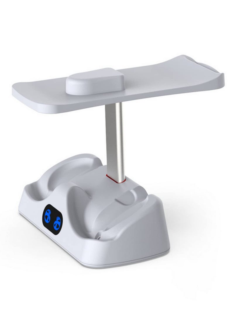 For PS5 VR2 Controller Charging Base with Display Light for PSVR2 Handle Charging Station with Stowable Glasses Holder Fast Charging Dock TP5-2515