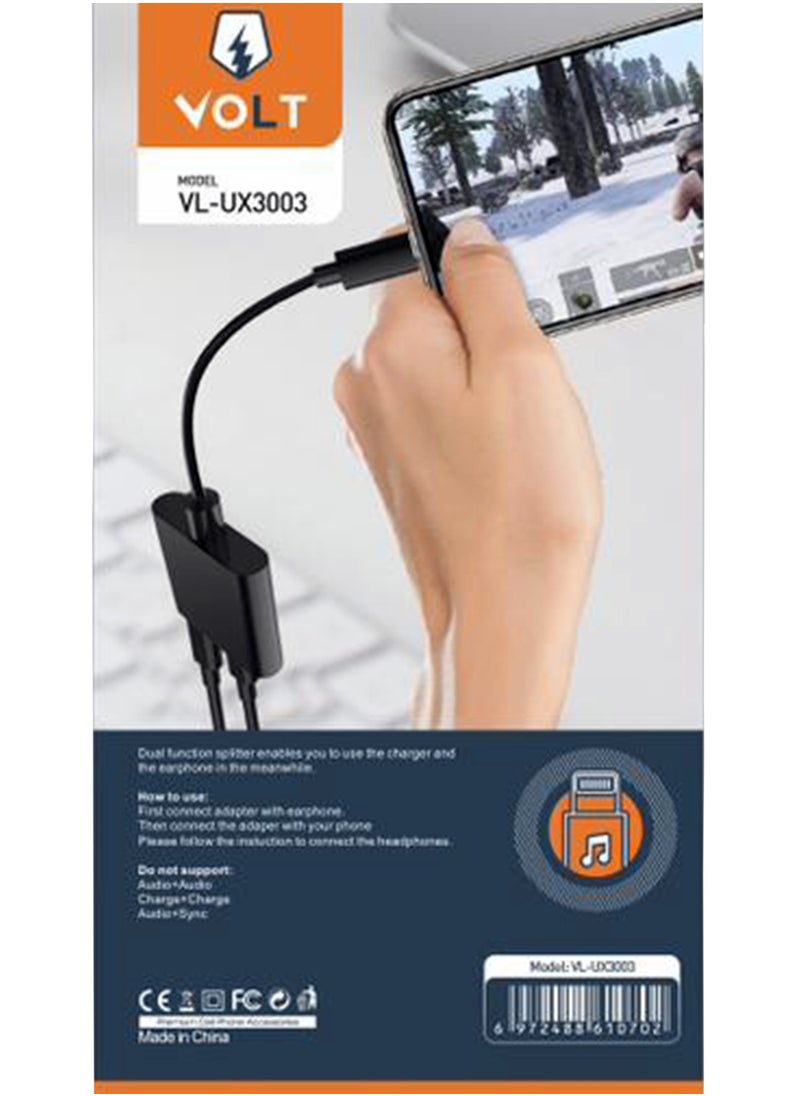 VOLT - 2 in 1 Lightning Adapter Charger and Audio VL-UX3003 - Image 1