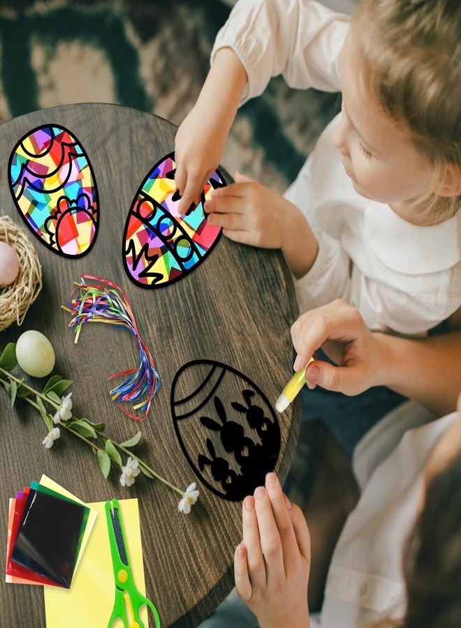 EggSun 36 Sets Easter Egg Suncatchers Craft Kit for Kids Ornaments Stained Glass Window Arts and Crafts Kit for Classroom Holiday Projects Home Party Favors Decorations Ages 4 8 12 - Image 4