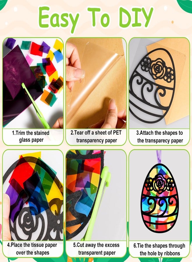 EggSun 36 Sets Easter Egg Suncatchers Craft Kit for Kids Ornaments Stained Glass Window Arts and Crafts Kit for Classroom Holiday Projects Home Party Favors Decorations Ages 4 8 12 - Image 3