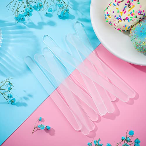 Romooa 30 Pieces Acrylic Sticks Reusable Cakesicle Sticks Cake Pop Mold Mirror Ice Pop Sticks Ice Cream Cakesicle Mold for Home Cake Candy Gifts Party Craft (4.5 Inches, Transparent) - Image 3