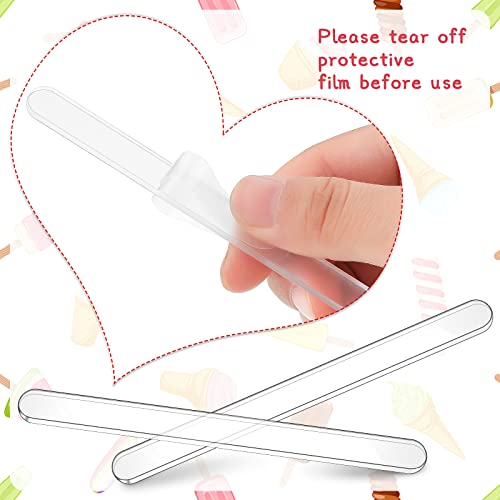 Romooa 30 Pieces Acrylic Sticks Reusable Cakesicle Sticks Cake Pop Mold Mirror Ice Pop Sticks Ice Cream Cakesicle Mold for Home Cake Candy Gifts Party Craft (4.5 Inches, Transparent) - Image 2