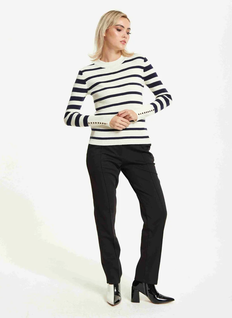 Liquorish Navy White Stripe Jumper