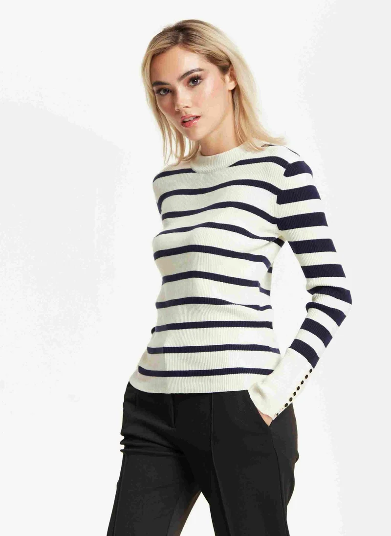Liquorish  Navy White Stripe Jumper for Women | Best Price UAE