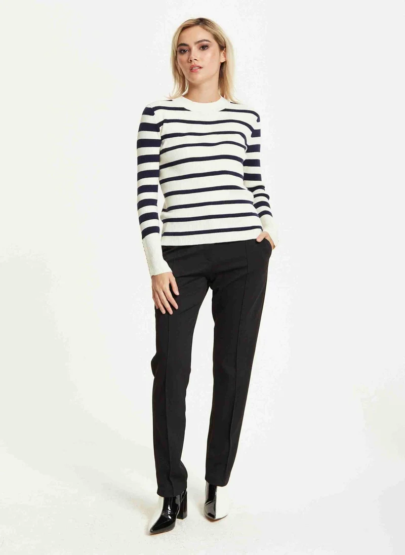 Liquorish  Navy White Stripe Jumper for Women | Best Price UAE