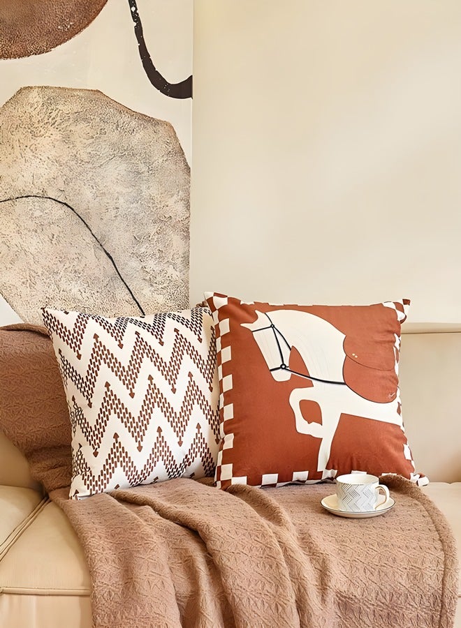 أوجا أغطية وسادة مجموعة من 4 ، رمي غطاء وسادة ، ميلارد نمط  الأريكة وسادة القضية 45 سم × 45 سم ، لغرفة المعيشة أريكة سيارة الأريكة السرير وسادات 18 × 18 بوصة (نمط مزدوج الوجهين - Image 4