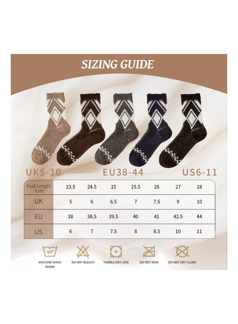 Excefore Men's Thermal Socks, 5 Pairs Thick Cotton Thermal Socks Men's Winter Soft Walking Hiking Socks Men's Heavyweight Comfort Boot Socks for Cold Weather UK 5-10 - Image 3