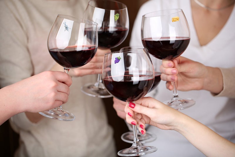 Simply Charmed Magnetic Wine Glass Charms, Set of 6 Fun Magnetic Wine Theme Drink Markers and Tags - Image 4