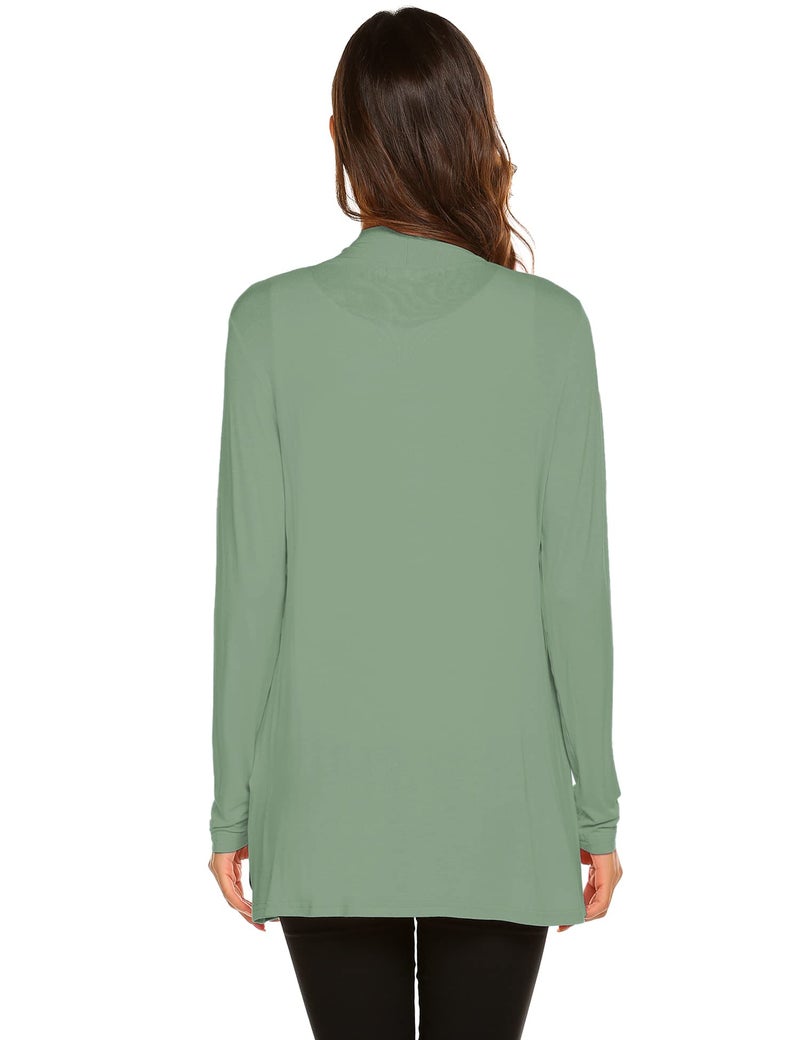 Newchoice Cardigans for Women, Loose Casual Lightweight Summer Cardigan Long Sleeve Open Front Sweaters (Sage Green, M) - Image 4