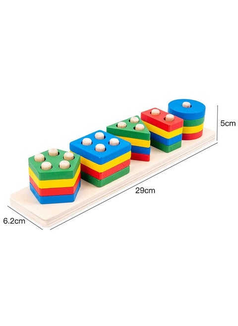 Baby Shape Sorting Blocks Toy Five sets of columns