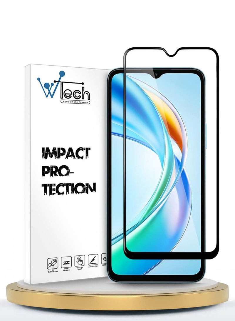 Wtech Honor X5b / X5b Plus / X5b+ 4G 2024 Premium E2E Series Full Glue Full Cover Tempered Glass Screen Protector (MSGECN) - Clear/Black - Image 1