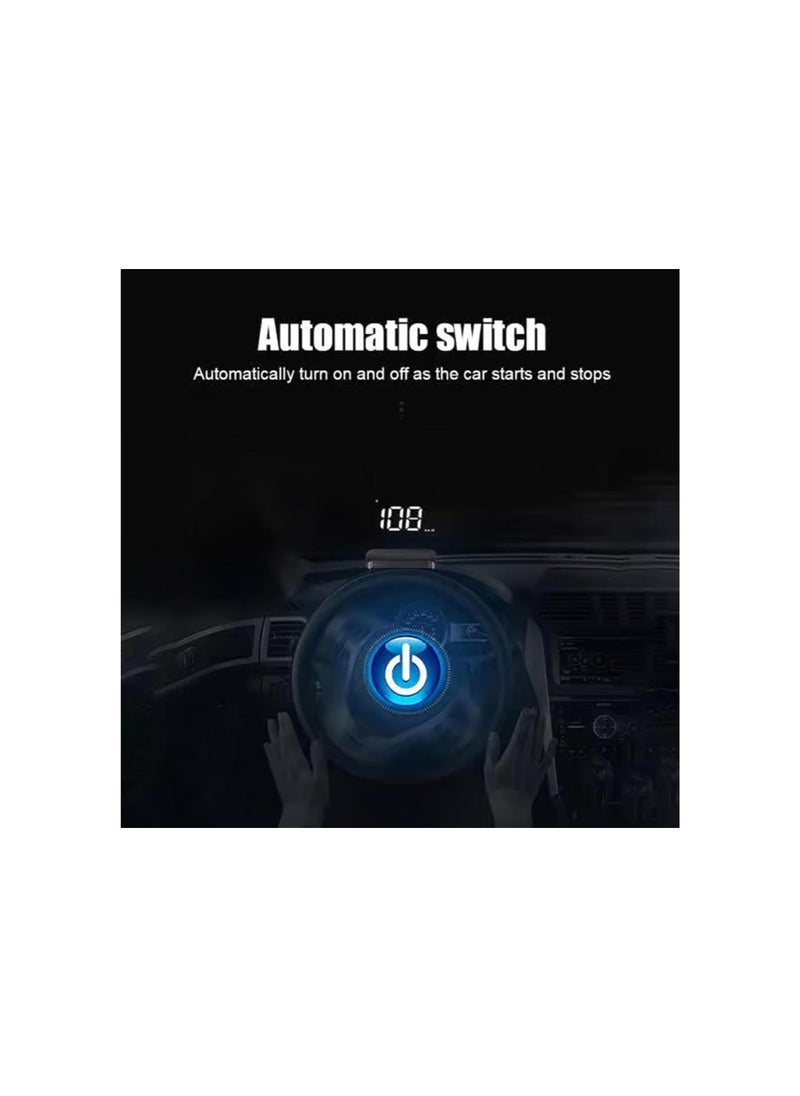 Huduck Pro Display, Huduck Pro para Carros, Head Up Display for Car Huduck Pro, 3.7 in HD Display Holographic Speedometer, Digital GPS Speedometer with Speed (USB Cable-2Pcs)