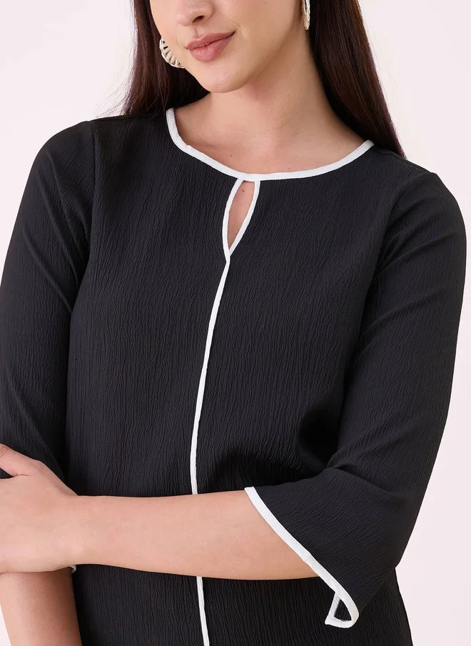 Salt Attire  SALT ATTIRE Keyhole Neck Crepe Top for Women | Best Price UAE