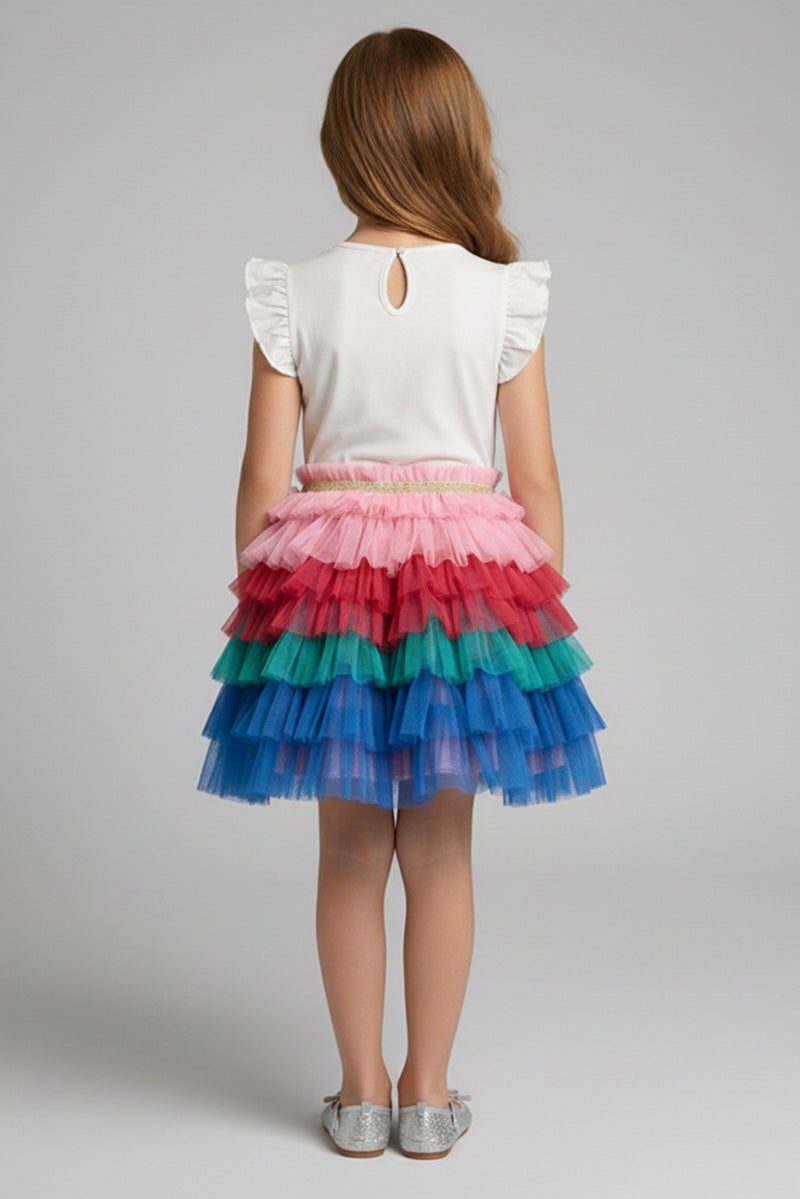 MISS Toddlers Girl Embroidered Dress, Multicolor - Image 2