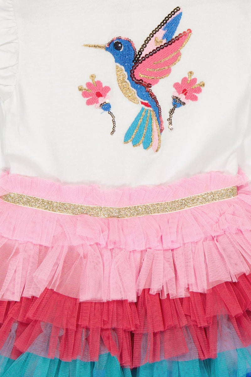 MISS Toddlers Girl Embroidered Dress, Multicolor - Image 3