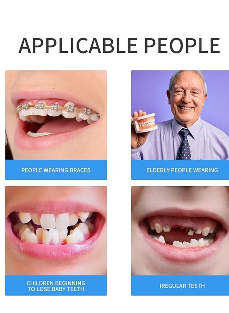 Generic فرشاة أسنان لتقويم الأسنان على شكل حرف U بشعيرات ناعمة (4 قطع) مع فرشاة واحدة بين الأسنان  - Image 4