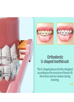 Generic U-Shaped Orthodontic Toothbrush Soft Bristle (4 PCS) with one Inter-Dental Brush  - Image 5