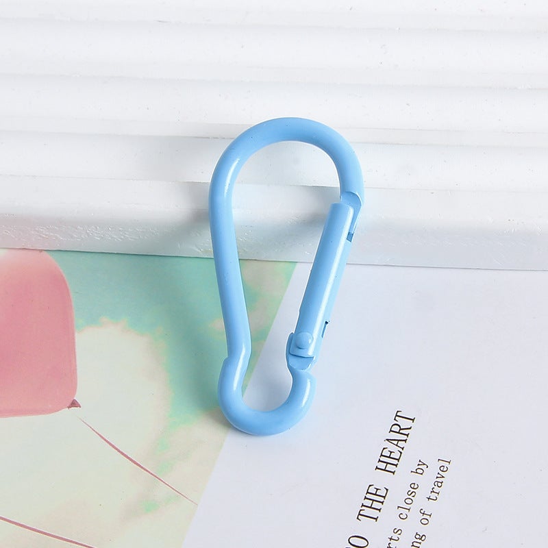 Colorful Painted Carabiner Keychain Clips DIY Light Blue-gourd buckle 