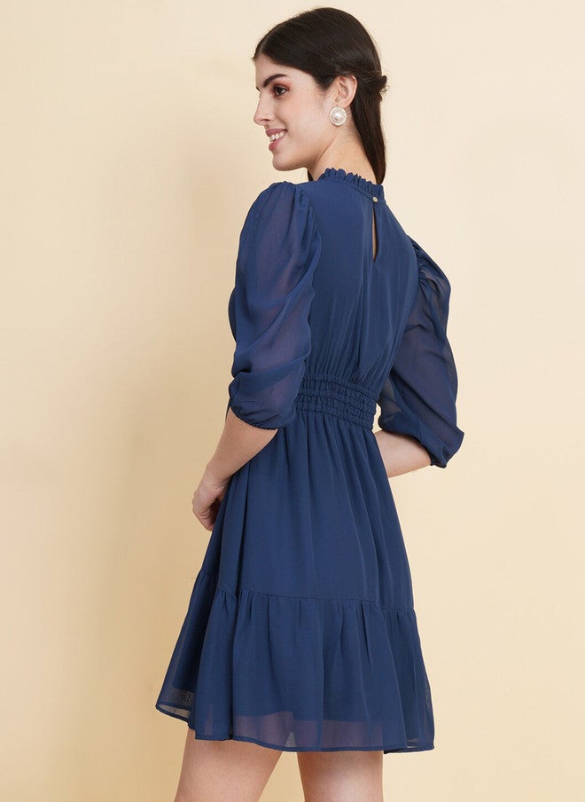 RAASSIO فستان نسائي بأكمام منتفخة وتصميم طبقات - Image 5