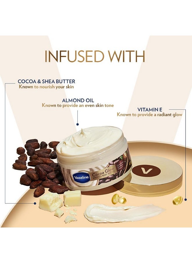 Vaseline Cocoa Glow Whipped Body Butter 180 G. Cocoa & Shea Butter For Glowing Soft Skin  - Image 5