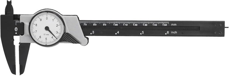 Dial Vernier Caliper ABS 0 150mm Portable Metric Measuring Tool With Dial For Laboratory Home School Office DIY Black Grey - Image 1