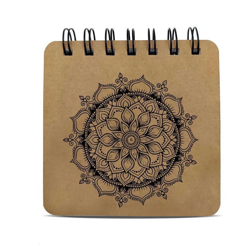 PAPERO Pocket Size Sketch Book | 140 GSM | (10.5 x 10.5 cm) | Pack of 3 | 40 Sheets Each | Wiro-Bound | Ideal for Quick Sketches, Doodles, and Travelers | Mandala - Image 3