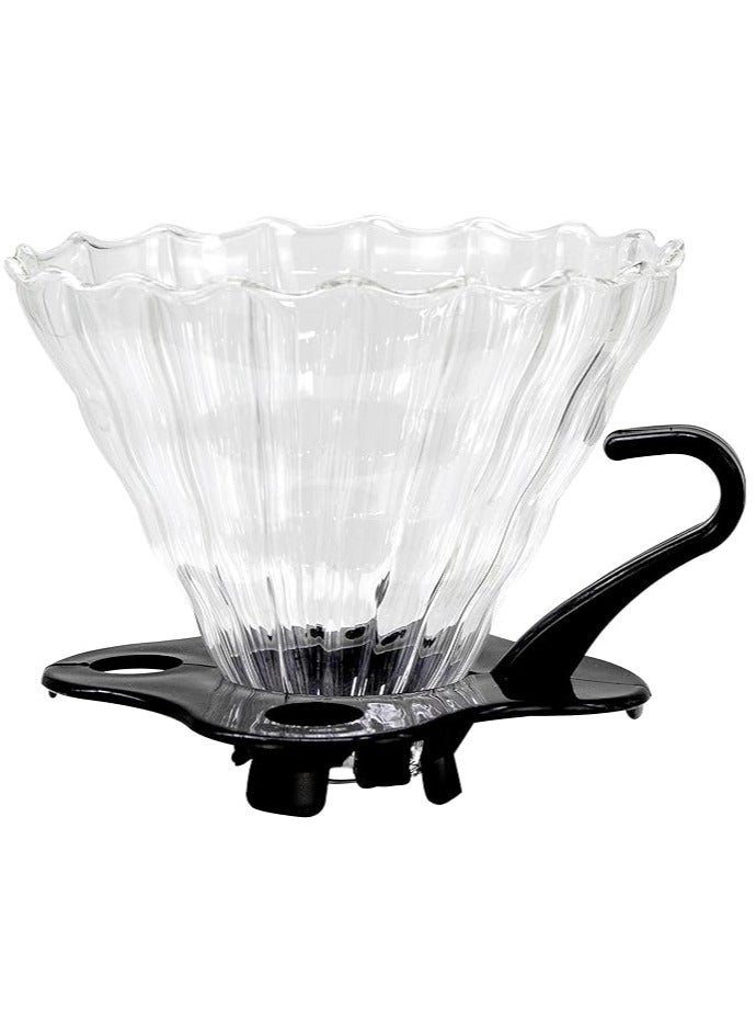 RANK V60 Manual Coffee Drip Filter With Holder Clear/Black 11.5x10cm - Image 2