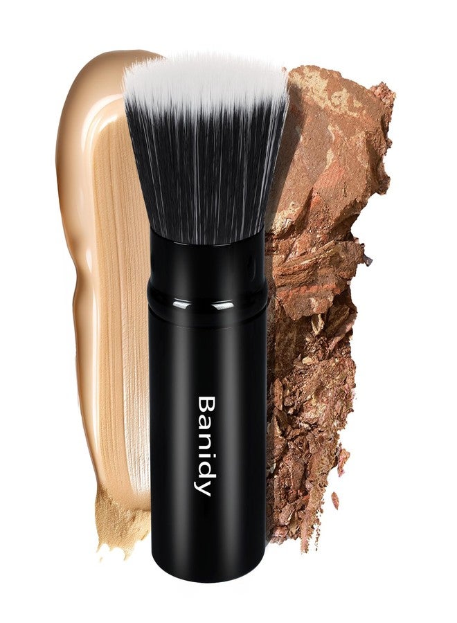 Banidy Foundation Makeup Brush Flat Top Kabuki Face Blush Liquid Powder Foundation Brush Retractable Travel Brush for Blending Liquid, Cream or Flawless Powder Cosmetics - Image 1