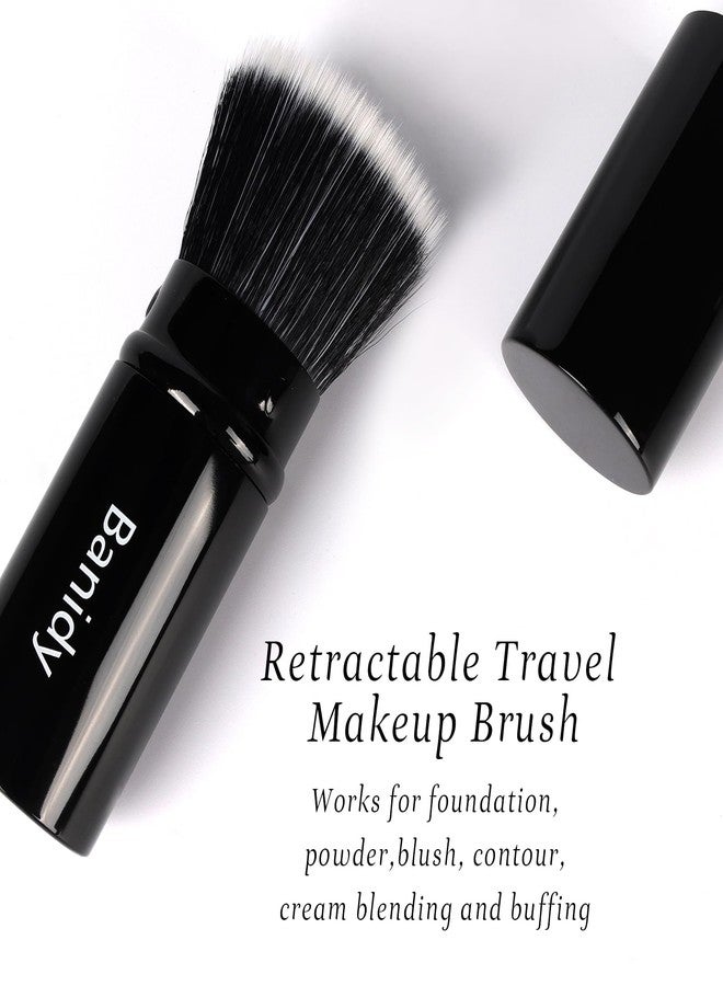 Banidy Foundation Makeup Brush Flat Top Kabuki Face Blush Liquid Powder Foundation Brush Retractable Travel Brush for Blending Liquid, Cream or Flawless Powder Cosmetics - Image 5
