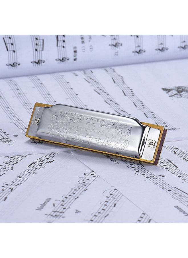 Suzuki - 1072-C Folkmaster Standard 10-Hole Diatonic Harmonica Key of C 20 Tone for Beginner Student - Image 1