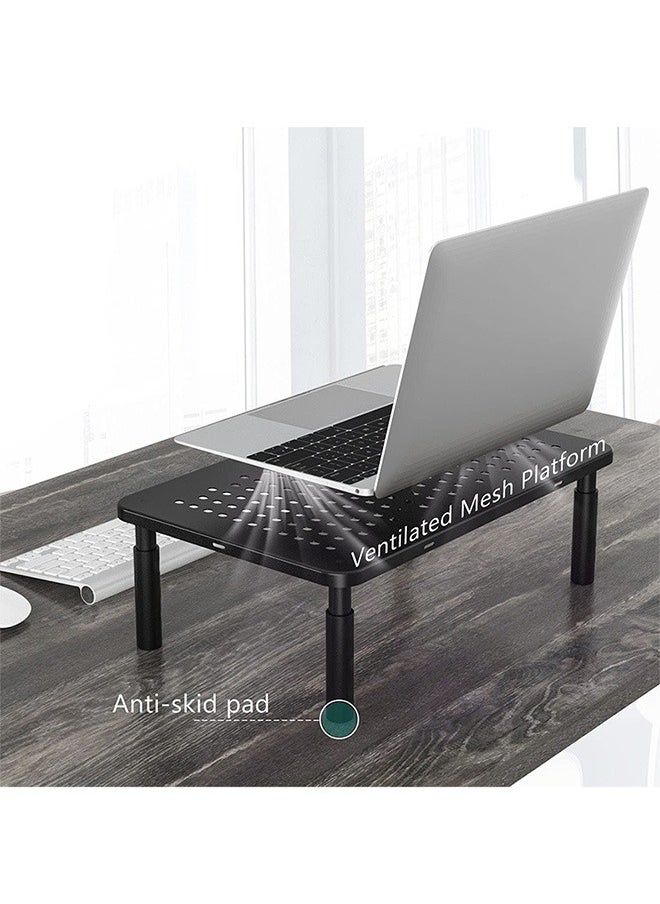 Monitor Stand with Storage, Computer riser for Monitor with Drawer, Laptop 3 Height Adjustable Metal Laptop Stand Riser, and Phone Holder for Office, Home, School