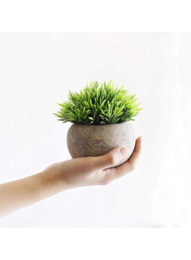 YelaJoy Mini Artificial Plants Set, 2 Pcs Small Fake Plants for Office Kitchen Bathroom Bedroom Mantle Shelf Living Room, Faux Plants in Pots Modern Farmhouse Plants Home Decor - Image 2