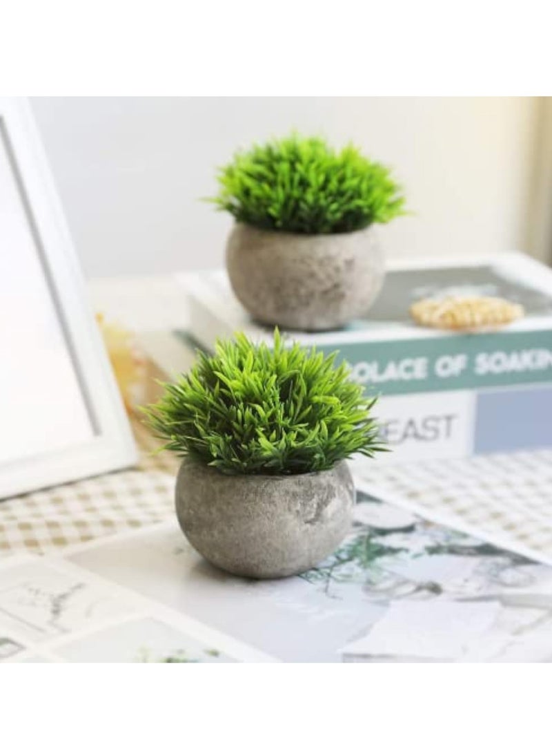 YelaJoy Mini Artificial Plants Set, 2 Pcs Small Fake Plants for Office Kitchen Bathroom Bedroom Mantle Shelf Living Room, Faux Plants in Pots Modern Farmhouse Plants Home Decor - Image 4