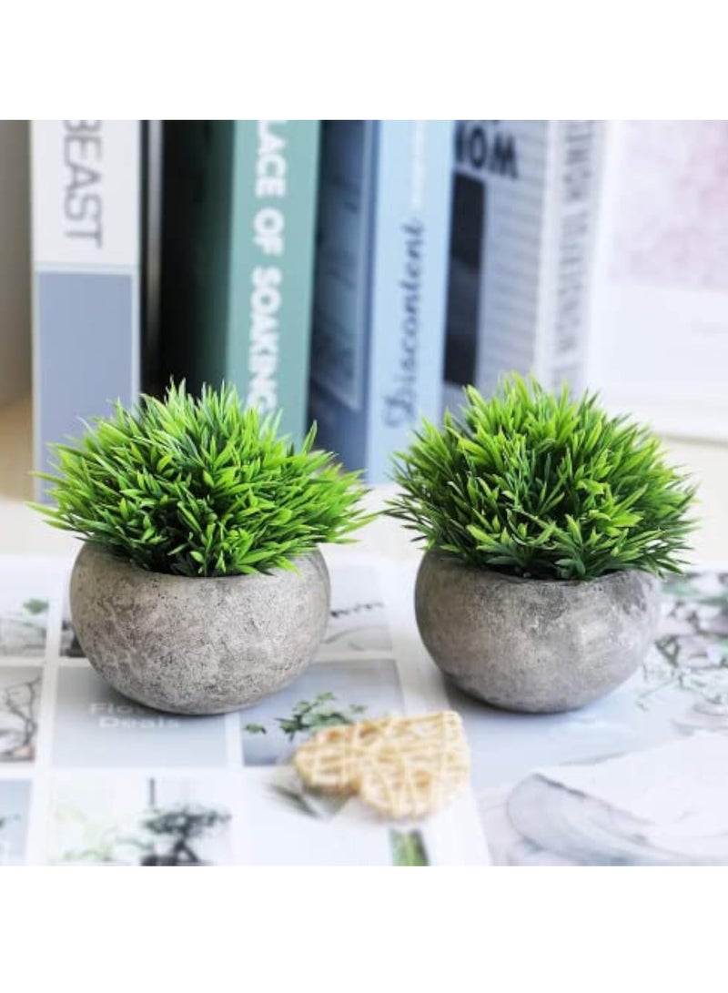 YelaJoy Mini Artificial Plants Set, 2 Pcs Small Fake Plants for Office Kitchen Bathroom Bedroom Mantle Shelf Living Room, Faux Plants in Pots Modern Farmhouse Plants Home Decor - Image 5