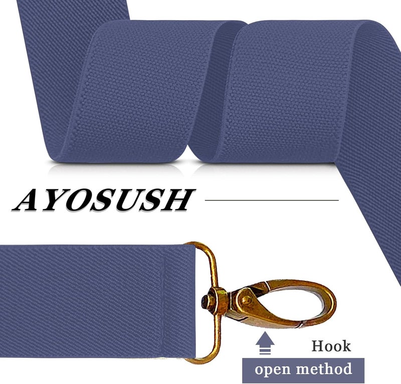 AYOSUSH Vintage Suspenders for Men Heavy Duty 4 Snap Hooks for Belt Loops Adjustable X Back - Image 4