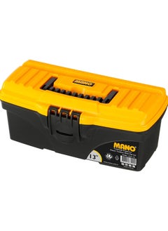MANO CLASSIC TOOLBOXES WITH FLAT LID 13" - 320mm*165mm*136mm, Polypropylene, Black/Orange  - Image 1