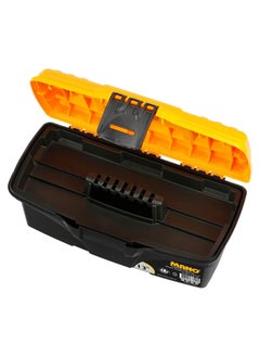 MANO CLASSIC TOOLBOXES WITH FLAT LID 13" - 320mm*165mm*136mm, Polypropylene, Black/Orange  - Image 3