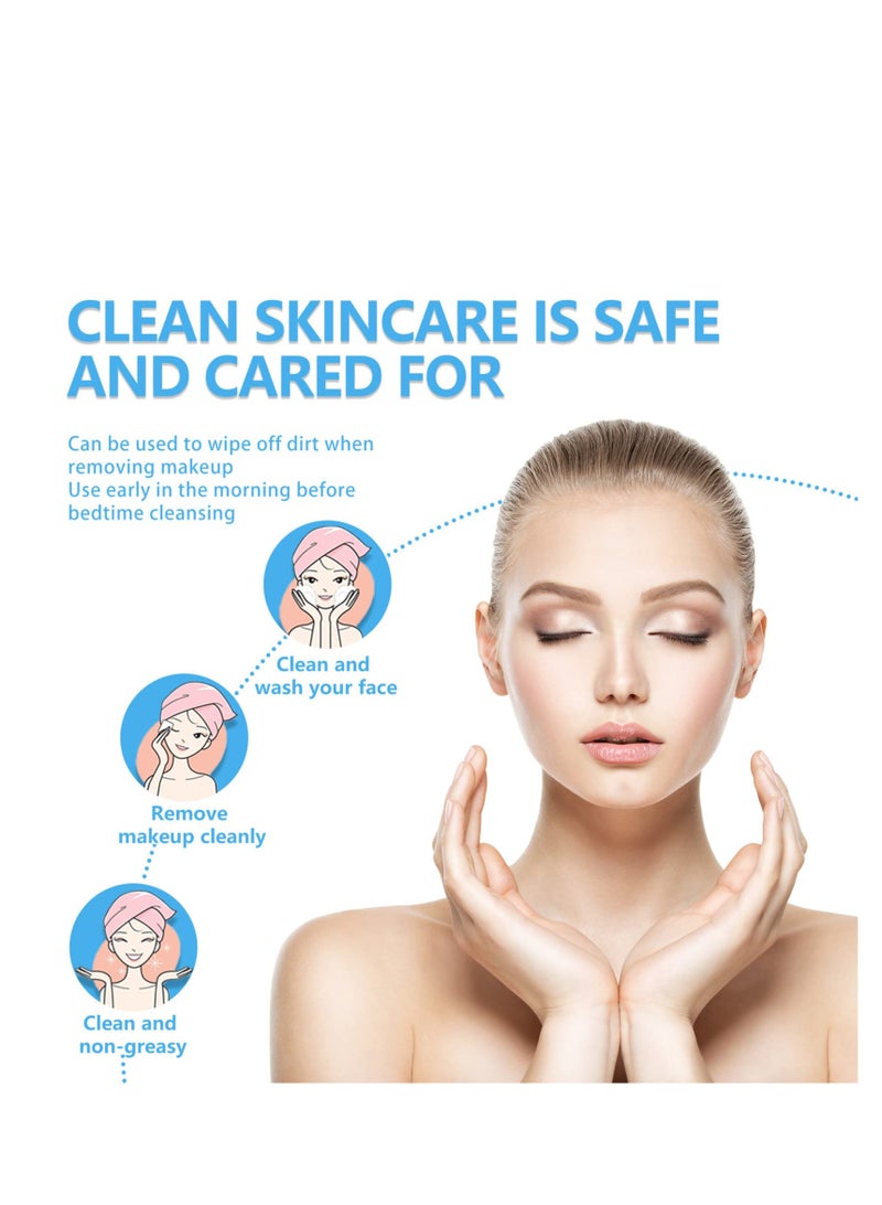 SYOSI Disposable Face Towel, Facial Towels Make Up Cotton Tissues Wipes, Daily Cleansing Facial Towelettes Gently Remove Makeup, For Face Lint Free For Sensitive Skin Face Makeup 3 * 100 Count - Image 2