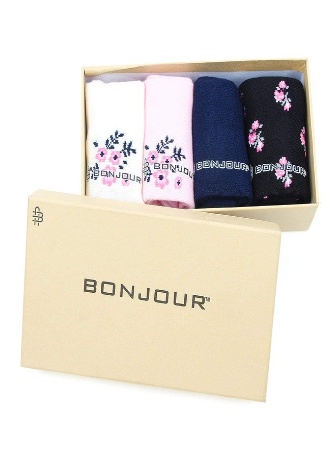 Bonjour Women's Ankle Length Cotton Socks (Pack Of 4) (BRO8418-PO4_Multicolour) - Image 4