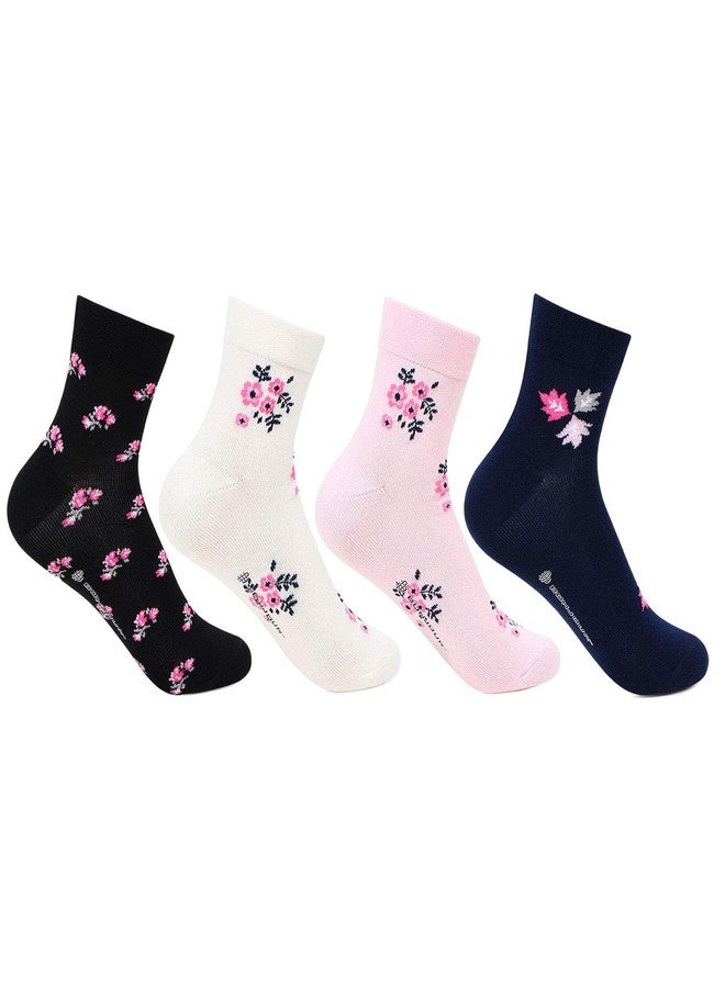 Bonjour Women's Ankle Length Cotton Socks (Pack Of 4) (BRO8418-PO4_Multicolour) - Image 1