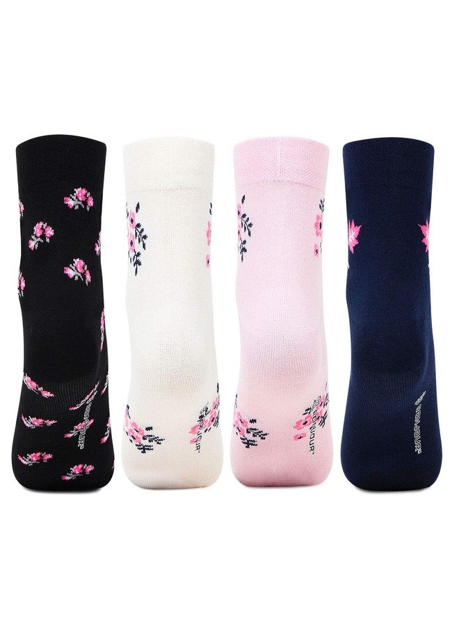 Bonjour Women's Ankle Length Cotton Socks (Pack Of 4) (BRO8418-PO4_Multicolour) - Image 3