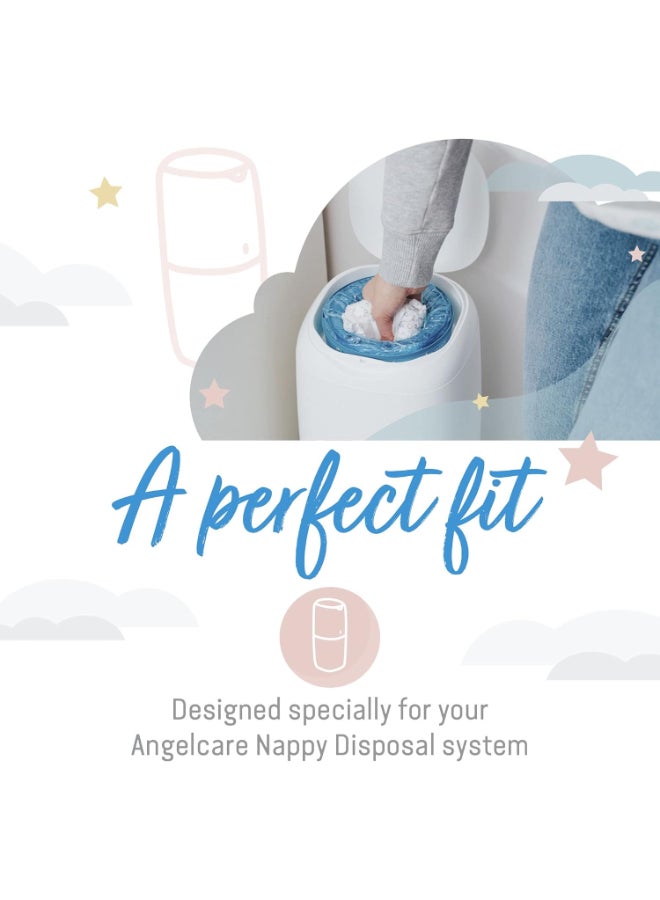 Angelcare Nappy Disposal System Refill Cassettes 3 Pack, Blue - Image 5